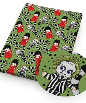 Gothic Halloween Stoff Mit Totenschaedel Print Baumwolle