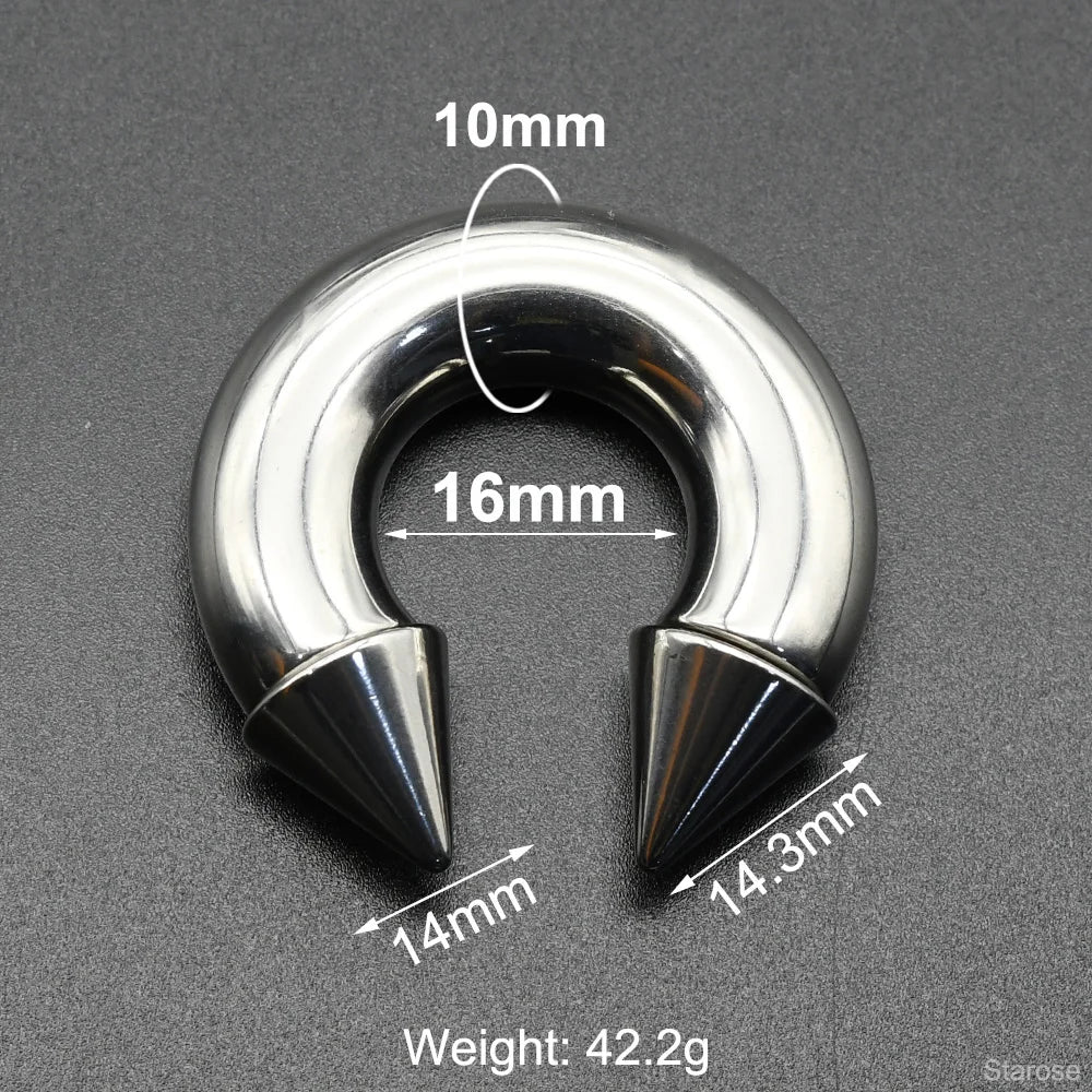 Gothic Edelstahl Piercing Ring für Septum & Brust 0G 00G – Bild 13