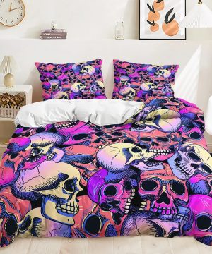 Gothic Skull Bettwaesche Set Fuer Einzel Und Doppelbetten