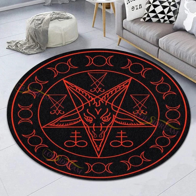 Personalisierter Gothic-Teppich rund für Schlafzimmer – Bild 12