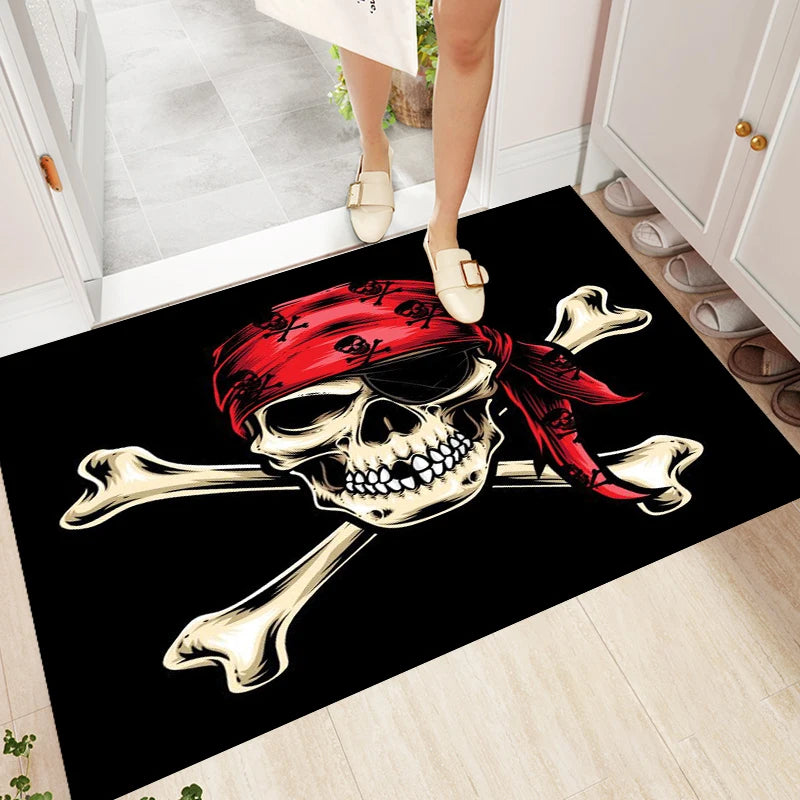 Gothic Skull Kunstteppich rutschfest für Wohnzimmer – Bild 10