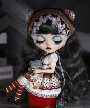 Gothic Blythe Puppe 30cm BJD mit Make-up und Kleidung