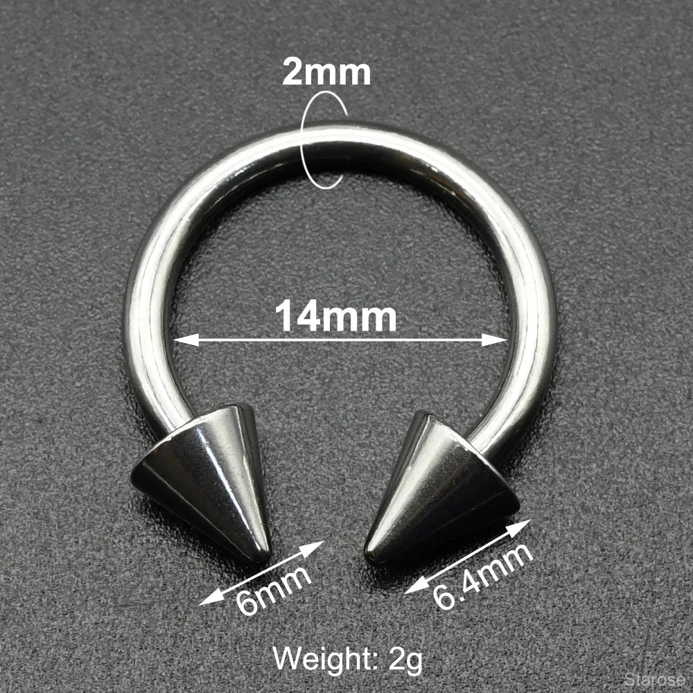 Gothic Edelstahl Piercing Ring für Septum & Brust 0G 00G – Bild 10