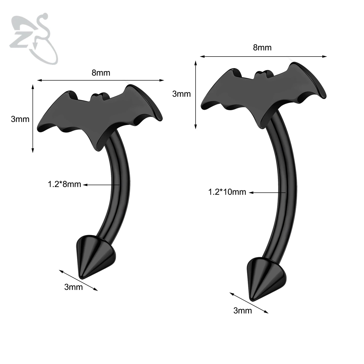 Gothic Augenbrauenpiercing aus Edelstahl mit Kürbisdesign – Bild 26