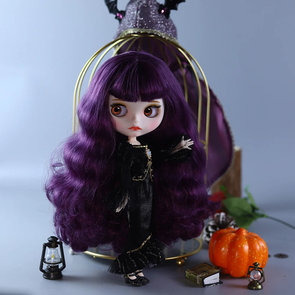 Gothic Blythe Puppe 30cm mit Zähnen, weiße Haut, BJD Set – Bild 2