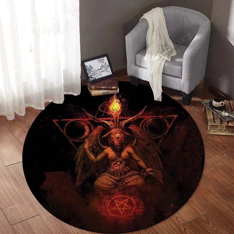 Personalisierter Gothic-Teppich rund für Schlafzimmer – Bild 5