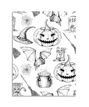 Gothic Totenkopf Blumen Tapete abziehbar Schwarz/Weiß