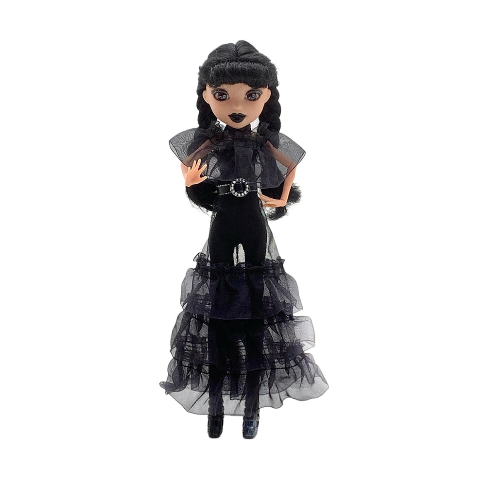 Gothic Wednesday Addams Puppe 30cm BJD Dekofigur Kinder – Bild 4