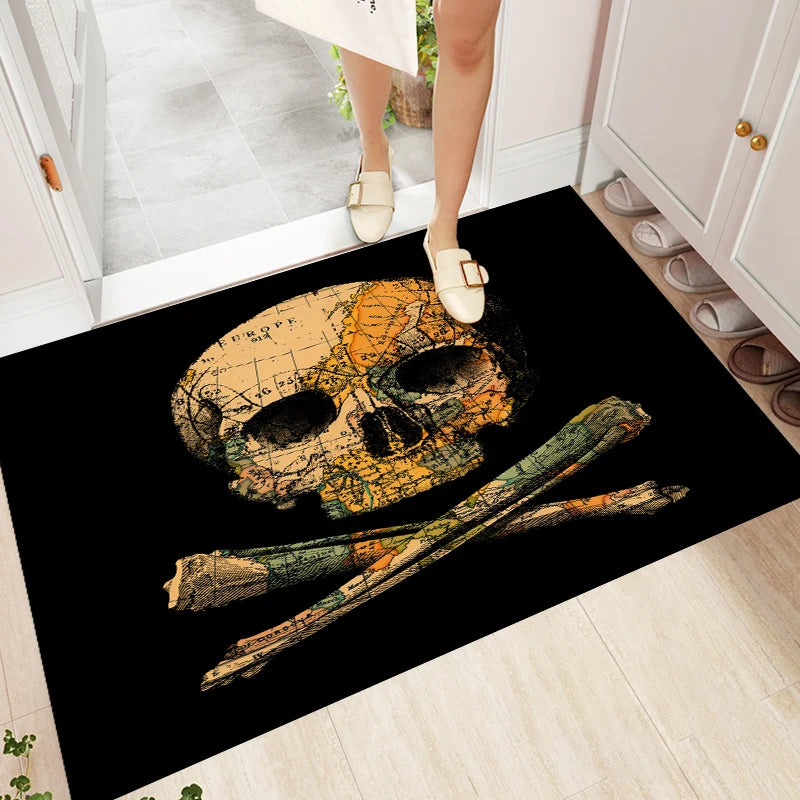 Gothic Skull Kunstteppich rutschfest für Wohnzimmer – Bild 17