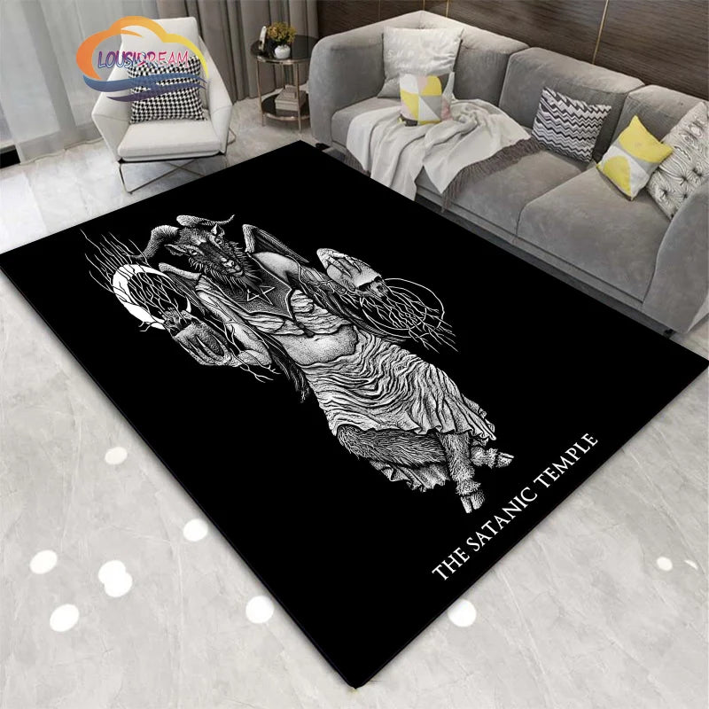 Gothic Teppich mit satanischem Schädel & Pentagramm Design – Bild 22