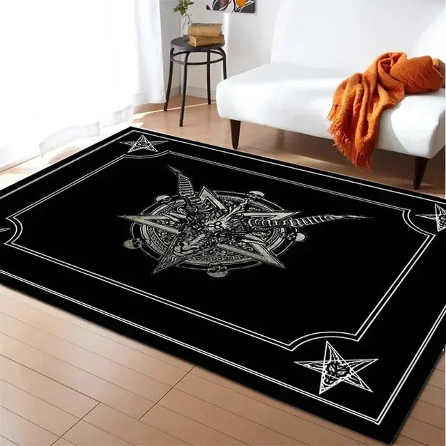 Gothic Badteppich mit Satan Ziege – Weiche Wohnzimmermatte – Bild 17