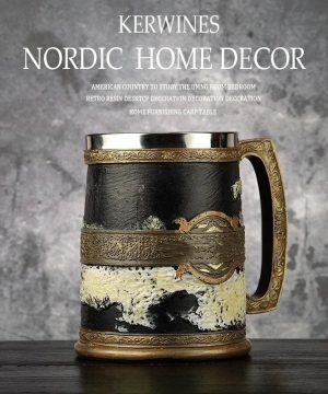 Gothic Schädel 3D Bierkrug aus Edelstahl, 600 ml