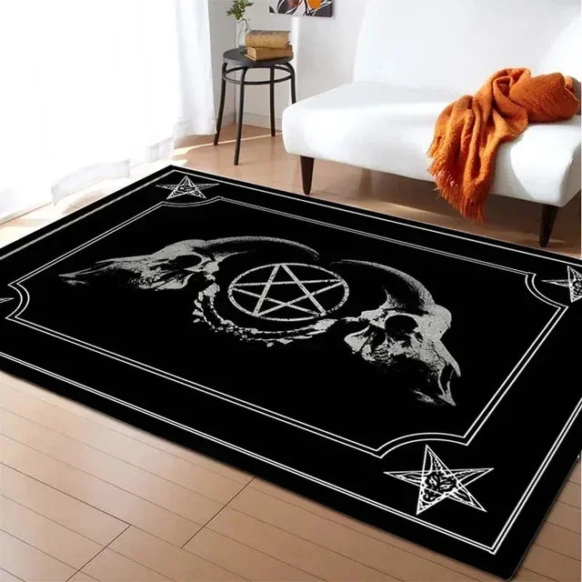 Gothic Badteppich mit Satan Ziege – Weiche Wohnzimmermatte – Bild 4