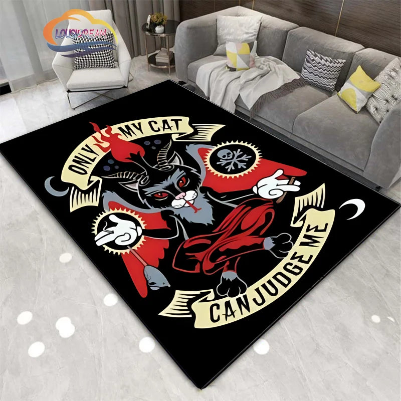 Gothic Teppich mit satanischem Schädel & Pentagramm Design – Bild 26