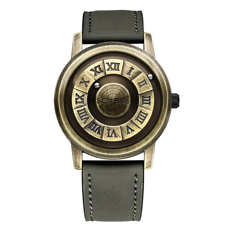 Gothic Herrenarmbanduhr mit Magnetzeiger und Lederband – Bild 9