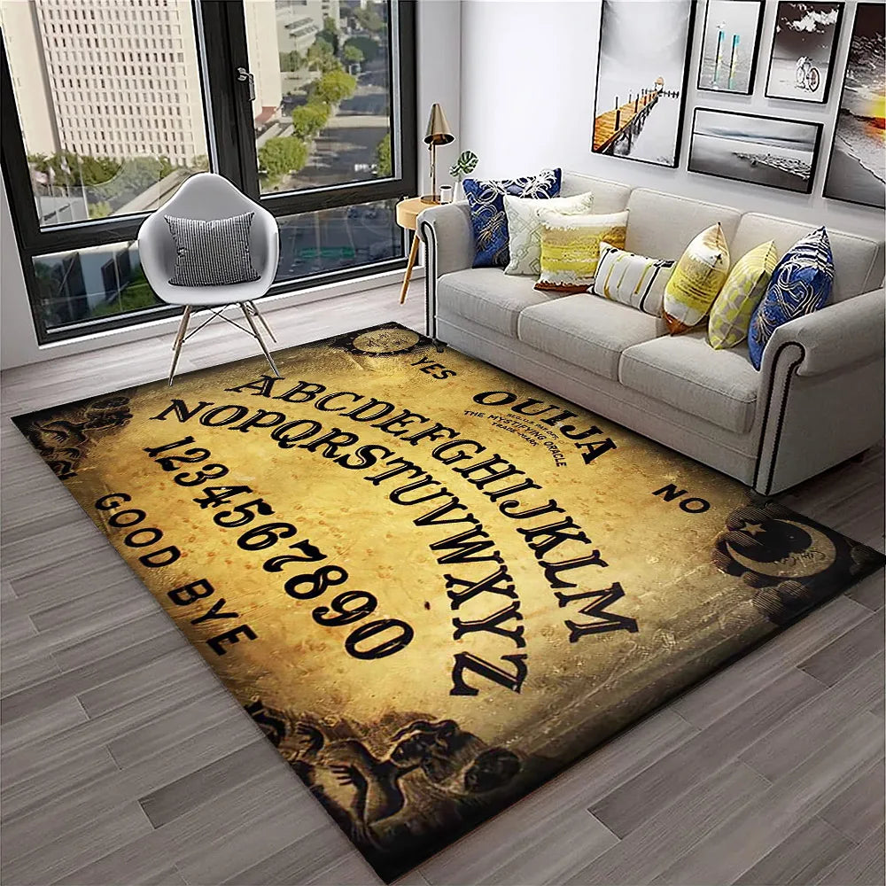 Gothic Horror Teppich mit Ouija-Design für Wohnzimmer – Bild 7