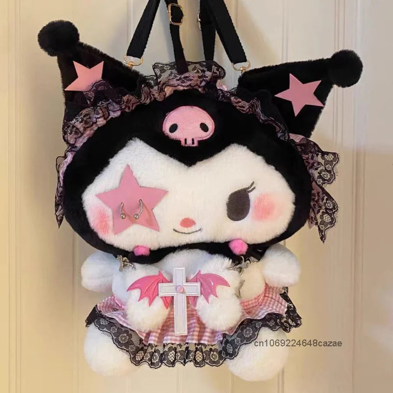 Gothic Lolita Kuromi Rucksack – Kawaii Plüsch Tasche – Bild 4