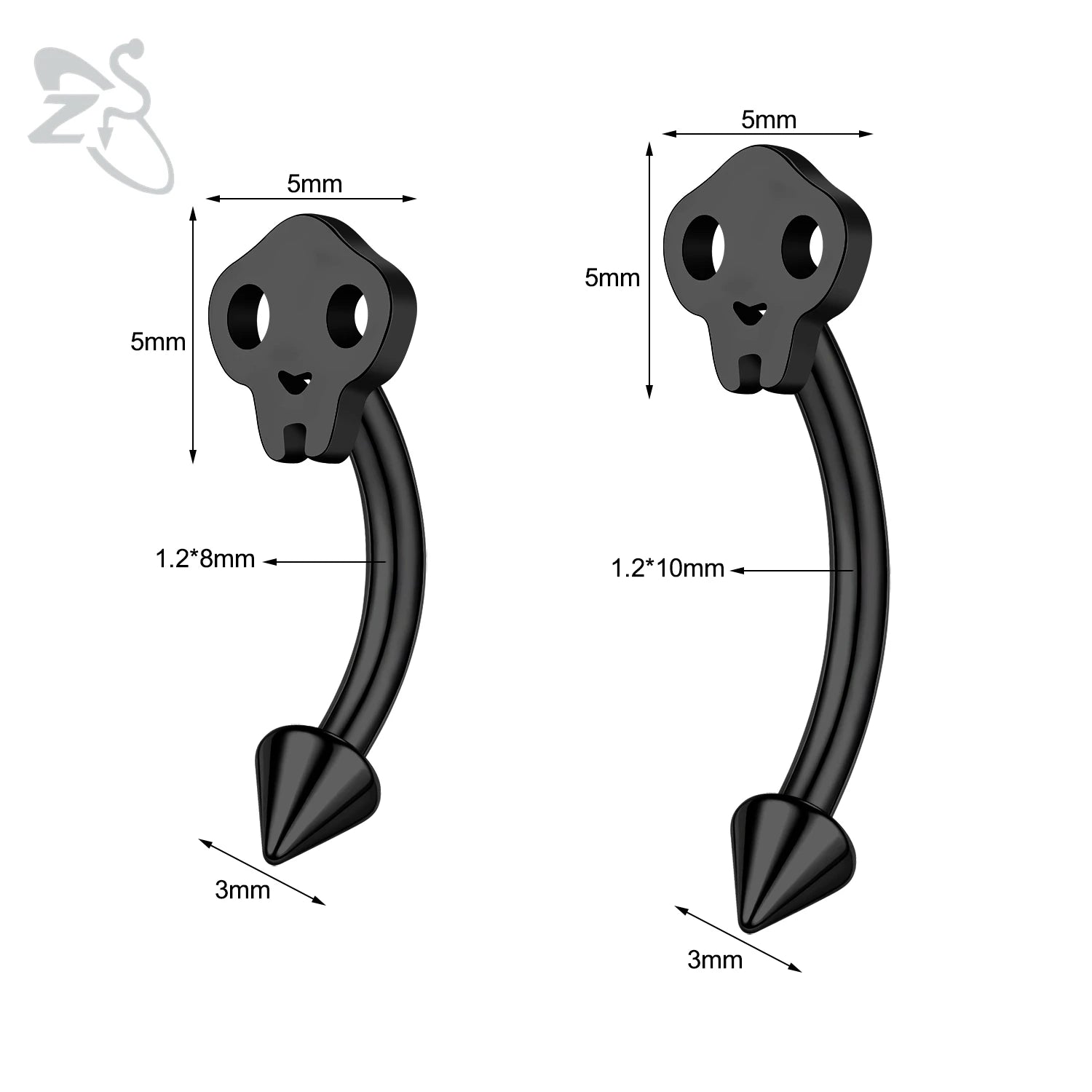 Gothic Augenbrauenpiercing aus Edelstahl mit Kürbisdesign – Bild 10