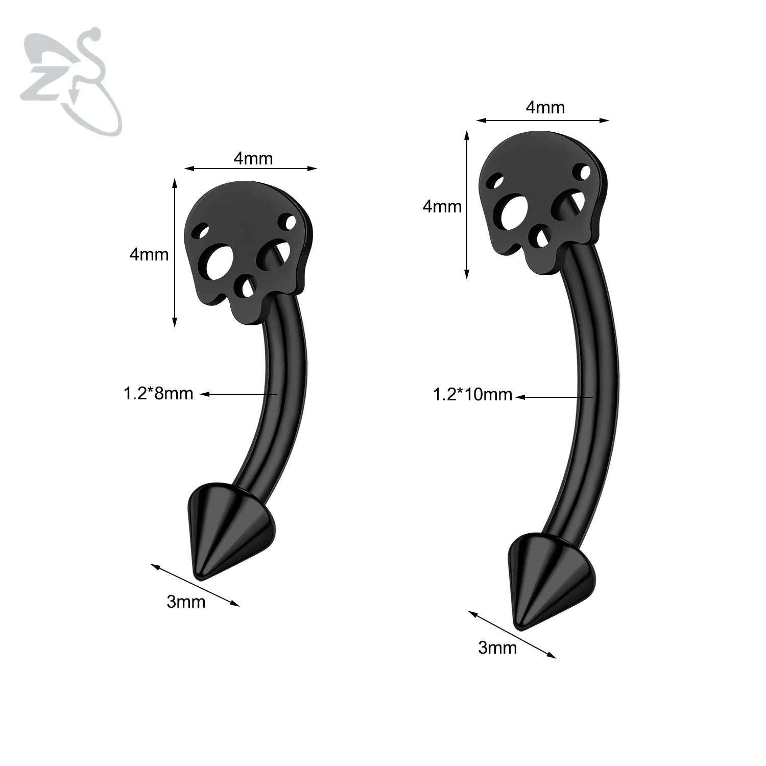 Gothic Augenbrauenpiercing aus Edelstahl mit Kürbisdesign – Bild 7