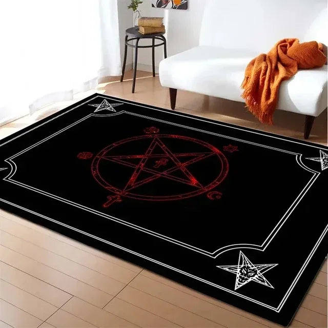 Gothic Badteppich mit Satan Ziege – Weiche Wohnzimmermatte – Bild 6