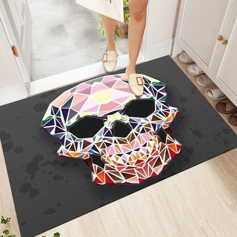 Gothic Skull Kunstteppich rutschfest für Wohnzimmer – Bild 18