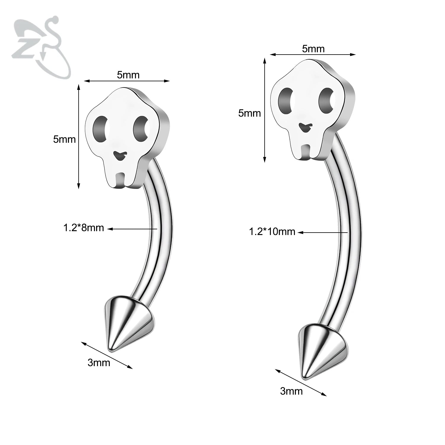 Gothic Augenbrauenpiercing aus Edelstahl mit Kürbisdesign – Bild 17