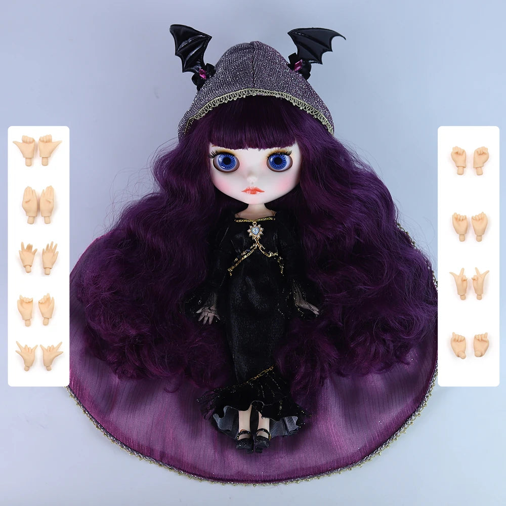 Gothic Blythe Puppe 30cm mit Zähnen, weiße Haut, BJD Set – Bild 8