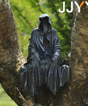 Gothic Dekofigur Sitzende Sensenmann Statue Aus Harz Grey Plastic Unisex