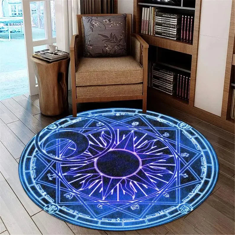 Personalisierter Gothic-Teppich rund für Schlafzimmer – Bild 6