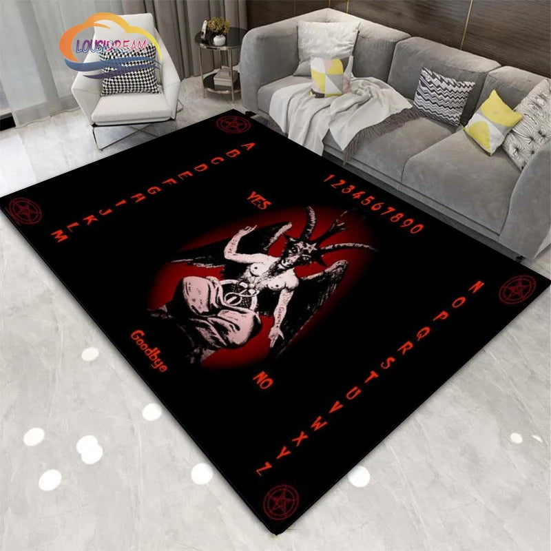 Gothic Teppich mit satanischem Schädel & Pentagramm Design – Bild 10