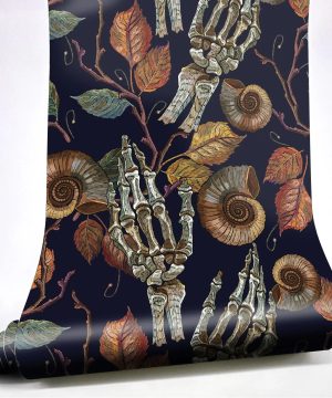 Gothic Schädel Tapete – Wasserdichtes PVC Deko-Design