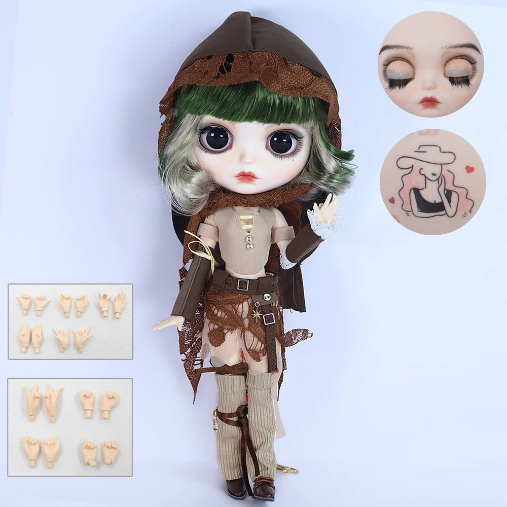 Gothic Blythe Puppe 1/6 mit kurzen Haaren und Zubehör – Bild 11