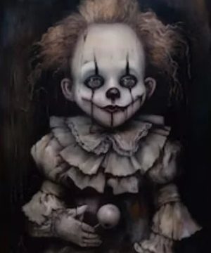 Gothic Thriller Poster Set – Horror Clown & Witch Deko