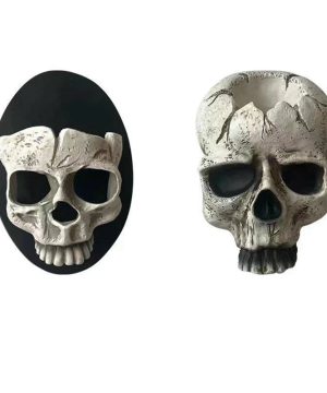 2 Stueck Gothic Schaedel Kerzenhalter Fuer Halloween Deko Black Plastic Unisex