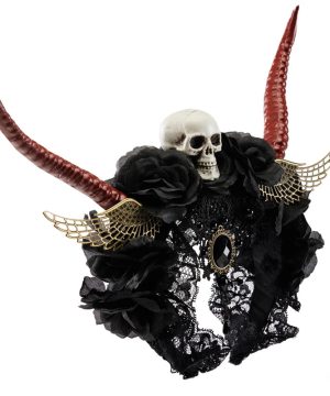 Gothic Rentier Haarreif Mit Rosen Und Kette Retro Look