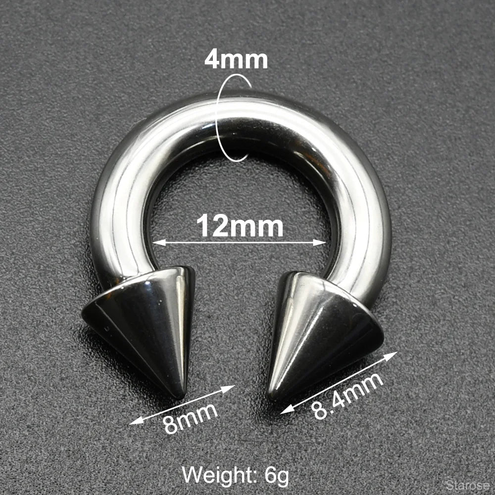 Gothic Edelstahl Piercing Ring für Septum & Brust 0G 00G – Bild 16