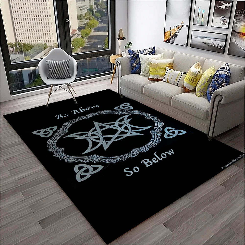 Gothic Teppich mit Ouija- und Tarot-Design für Zuhause – Bild 32