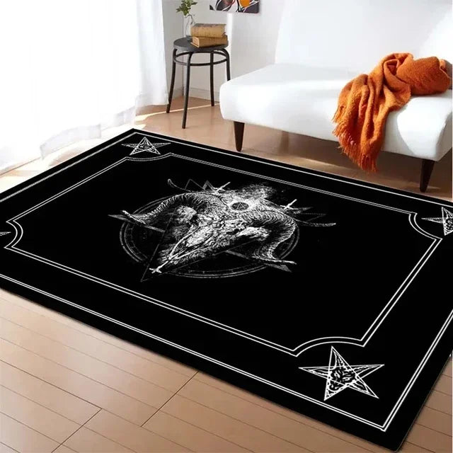 Gothic Badteppich mit Satan Ziege – Weiche Wohnzimmermatte – Bild 13