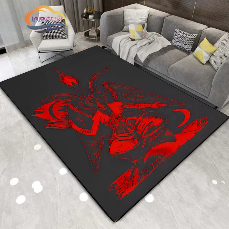 Gothic Teppich mit satanischem Schädel & Pentagramm Design – Bild 16