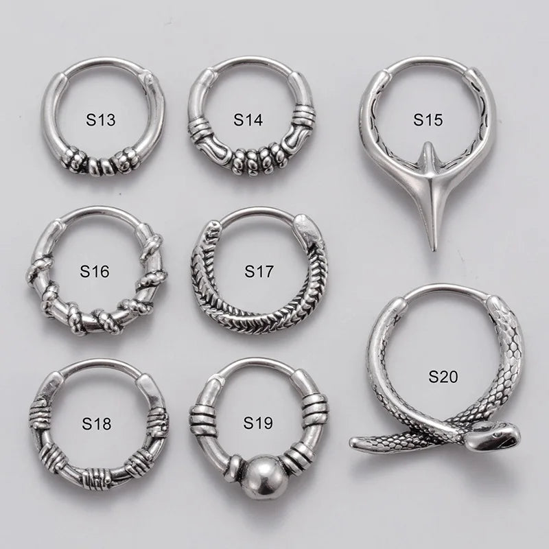 Gothic Edelstahl Snake Ohrring für Herren und Damen Punk