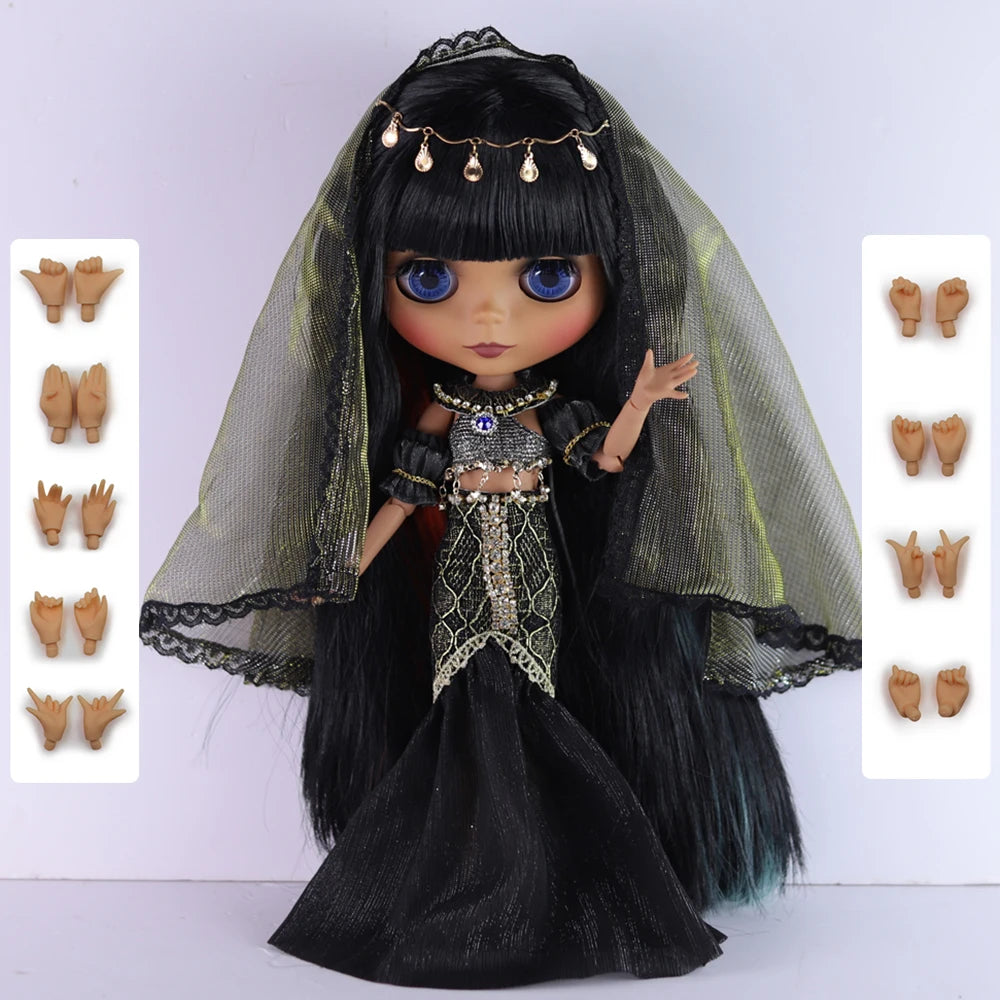 Gothic Blythe Puppe 30cm mit Schlafaugen und Gelenken – Bild 7