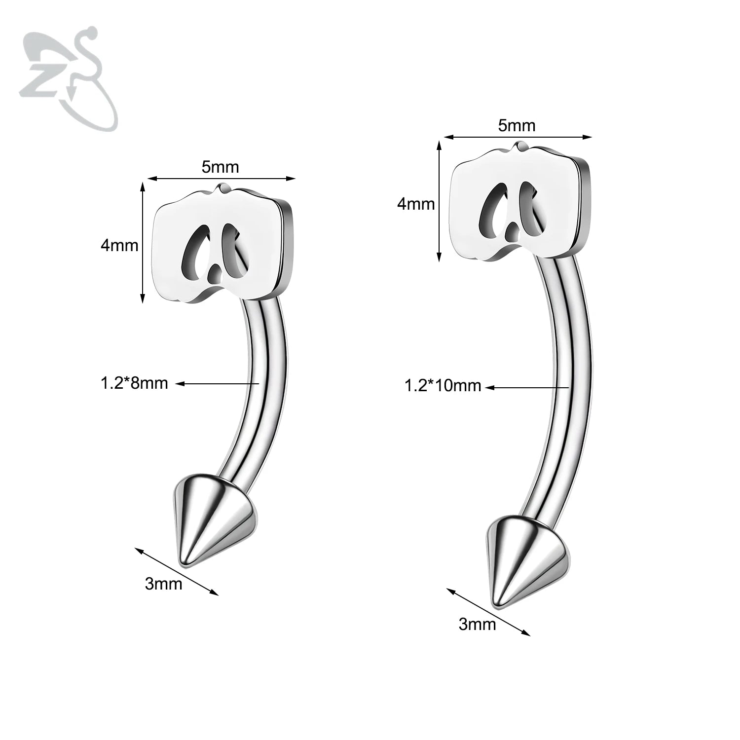 Gothic Augenbrauenpiercing aus Edelstahl mit Kürbisdesign – Bild 11