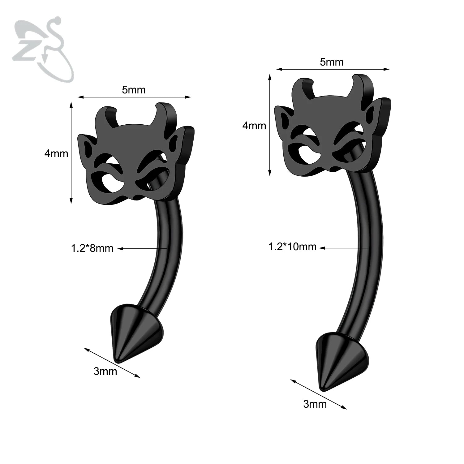 Gothic Augenbrauenpiercing aus Edelstahl mit Kürbisdesign – Bild 8