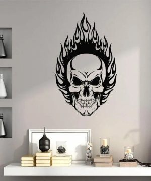 Gothic Wandtattoo mit Totenkopf – Abziehbare Deko-Kunst