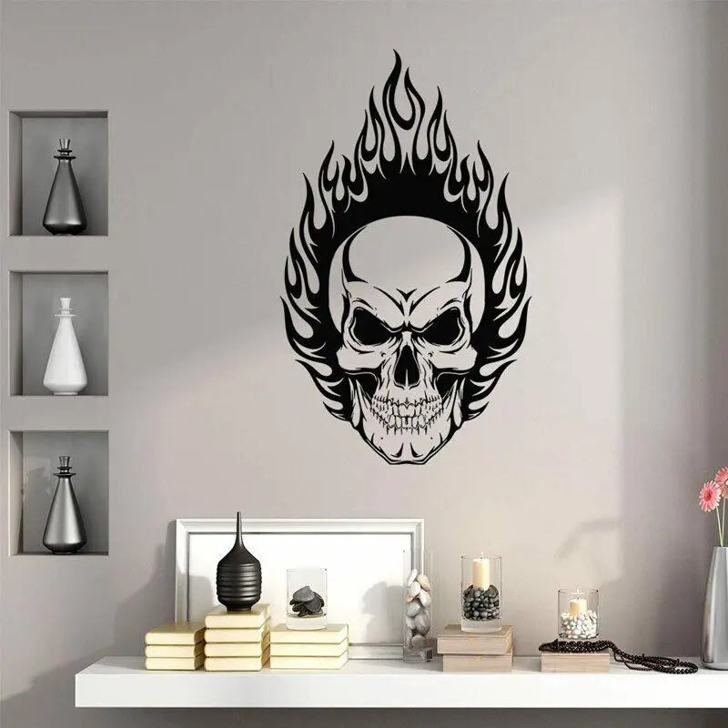 Gothic Wandtattoo mit Totenkopf – Abziehbare Deko-Kunst