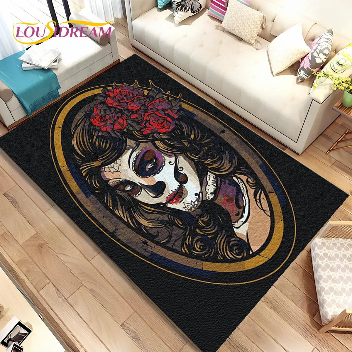 Gothic Horror Totenkopf Teppich für Wohnzimmer & Sofa – Bild 23
