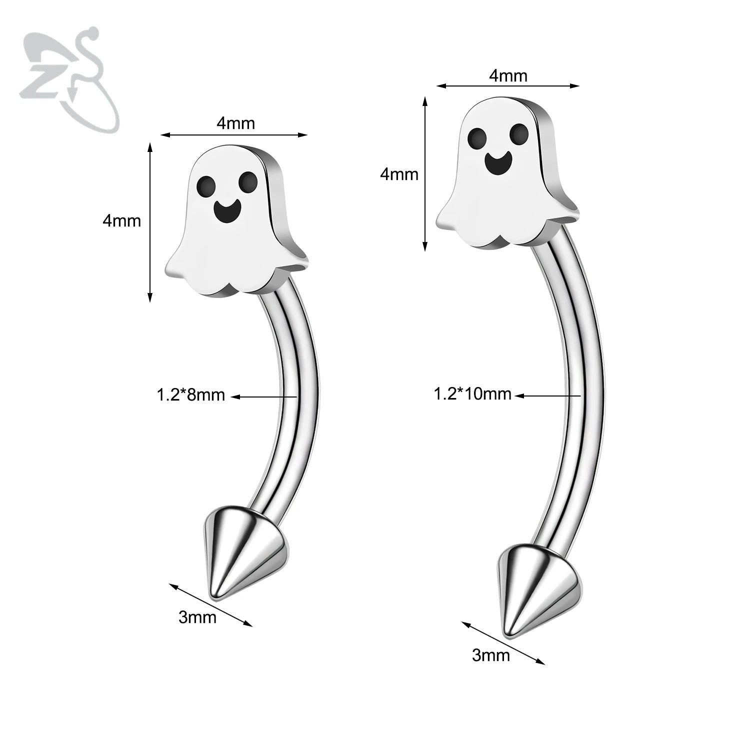 Gothic Augenbrauenpiercing aus Edelstahl mit Kürbisdesign – Bild 19