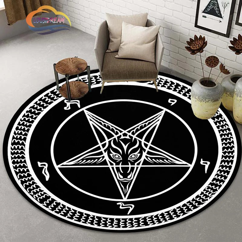 Gothic Teppich mit Pentagramm und Ziegenkopf-Design – Bild 6