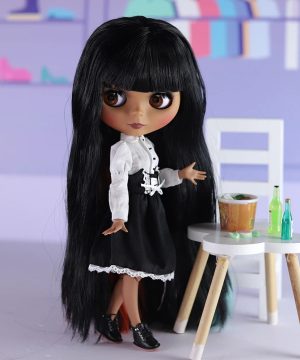 Gothic Blythe Puppe 30cm mit Schlafaugen und Gelenken