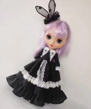 Gothic Puppenkleid Set für Blythe – 2-tlg mit Zubehör